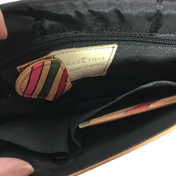 Anuschka NEVER USED Handpainted Leather Cross Body Butterfly Stripes - Picture 10 of 14